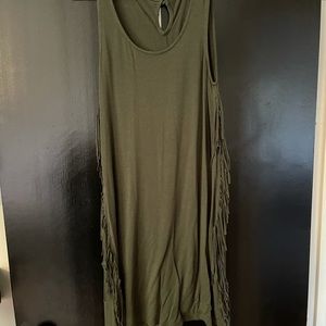 Green fringe dress